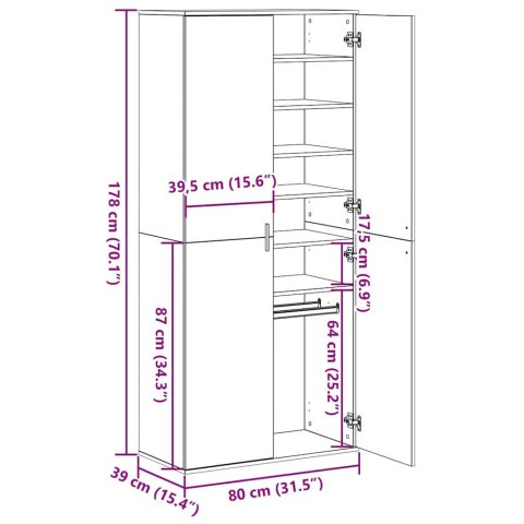 Wysoki stół Stare Drewno 80x39x178 cm z drewna sztucznego Lumarko!