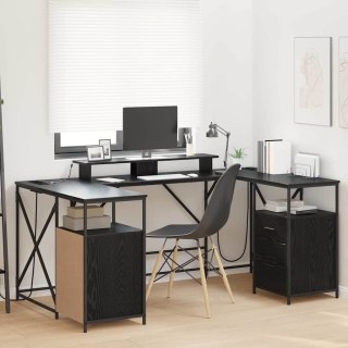 Biurko Czarny dąb 182 x 101 x 87.5 cm Materiał drewnopochodny Lumarko!