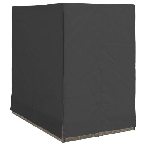 Podwójny leżak z dachem i zasłonami Szary 205 x 129 x 200 cm Lumarko!