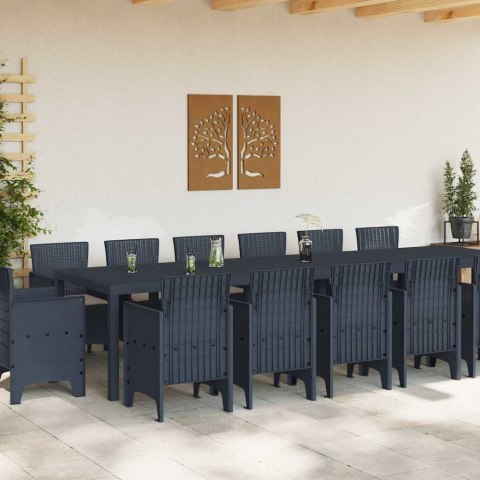 Zestaw do jadalni w ogrodzie 15 pcs Antracyt Rattan Polt Lumarko!
