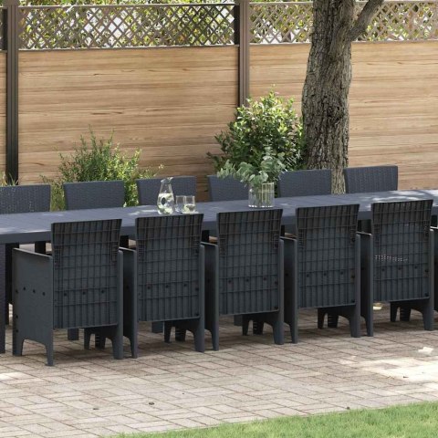 Zestaw do jadalni w ogrodzie 17 pcs Antracyt Rattan Polt Lumarko!