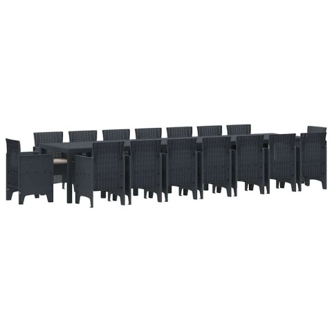 Zestaw do jadalni w ogrodzie 17 pcs Antracyt Rattan Polt Lumarko!