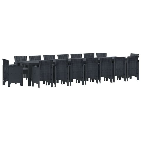 Zestaw do jadalni w ogrodzie 17 pcs Antracyt Rattan Polt Lumarko!