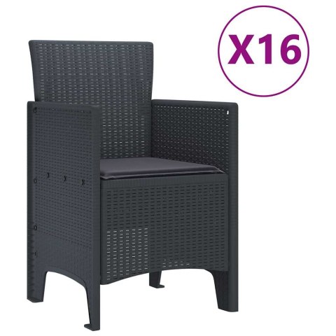 Zestaw do jadalni w ogrodzie 17 pcs Antracyt Rattan Polt Lumarko!