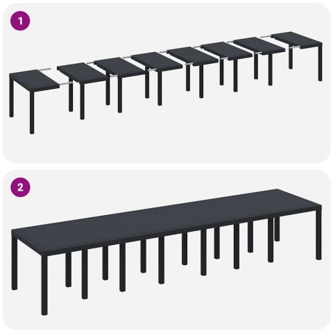 Zestaw do jadalni w ogrodzie 17 pcs Antracyt Rattan Polt Lumarko!