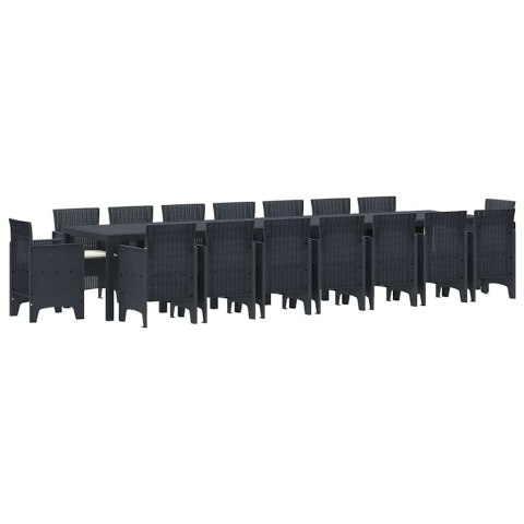 Zestaw do jadalni w ogrodzie 17 pcs Antracyt Rattan Polt Lumarko!