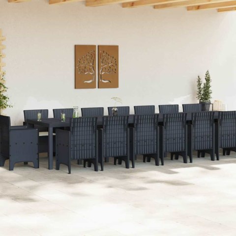 Zestaw do jadalni w ogrodzie 17 pcs Antracyt Rattan Polt Lumarko!