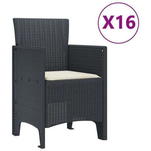 Zestaw do jadalni w ogrodzie 17 pcs Antracyt Rattan Polt Lumarko!