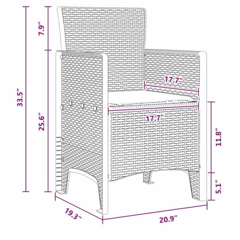 Zestaw do jadalni w ogrodzie 17 pcs Antracyt Rattan Polt Lumarko!