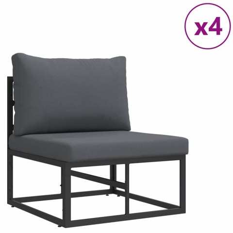 Zestaw Sof na Ogród z poduszką 7 pcs Czarny Aluminium Lumarko!
