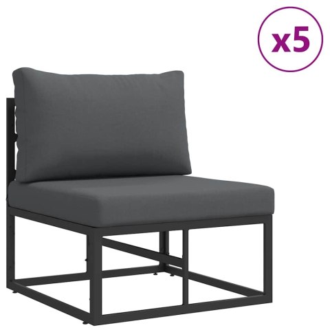 Zestaw Sof na Ogród z poduszką 7 pcs Czarny Aluminium Lumarko!