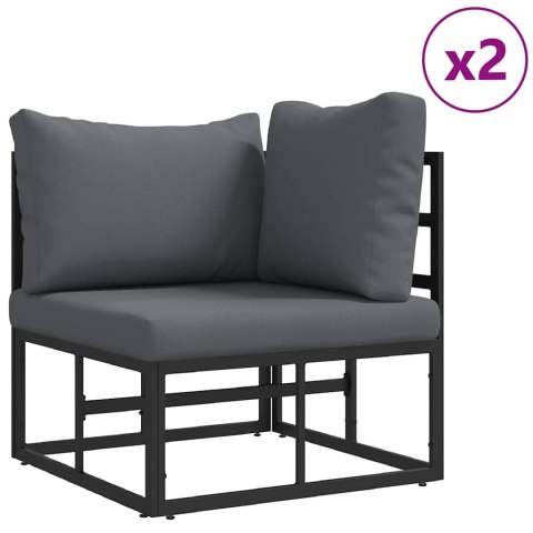 Zestaw Sof na Ogród z poduszką 7 pcs Czarny Aluminium Lumarko!