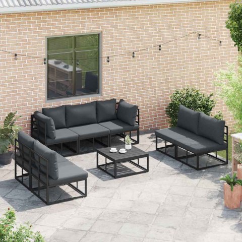 Zestaw Sof na Ogród z poduszką 7 pcs Czarny Aluminium Lumarko!