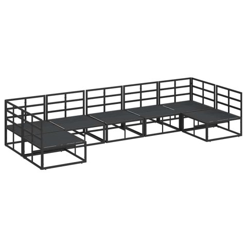 Zestaw Sof na Ogród z poduszką 7 pcs Czarny Aluminium Lumarko!
