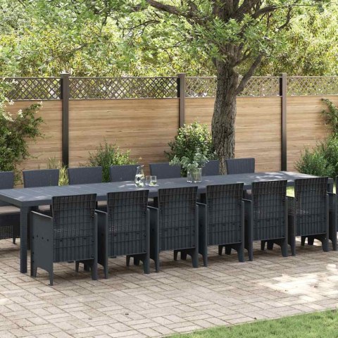 Zestaw do jadalni w ogrodzie 15 pcs Antracyt Rattan Polt Lumarko!