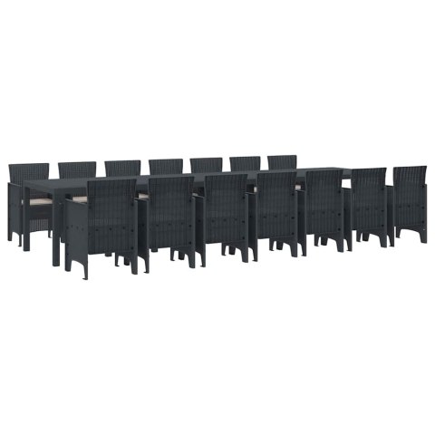 Zestaw do jadalni w ogrodzie 15 pcs Antracyt Rattan Polt Lumarko!