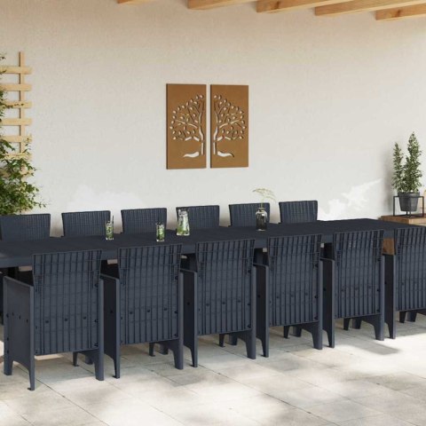Zestaw do jadalni w ogrodzie 15 pcs Antracyt Rattan Polt Lumarko!