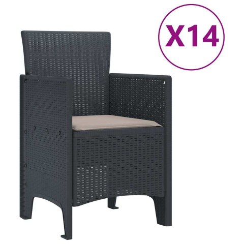 Zestaw do jadalni w ogrodzie 15 pcs Antracyt Rattan Polt Lumarko!
