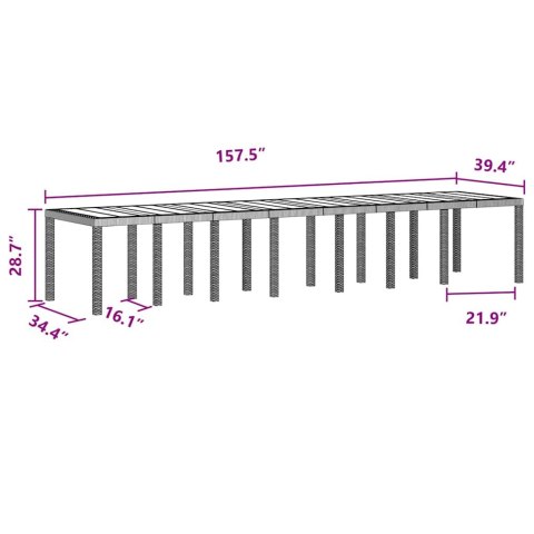 Zestaw do jadalni w ogrodzie 15 pcs Antracyt Rattan Polt Lumarko!