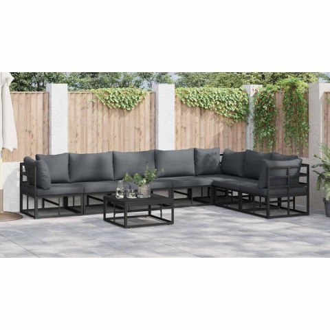 Zestaw Sof na Ogród z poduszką 7 pcs Czarny Aluminium Lumarko!