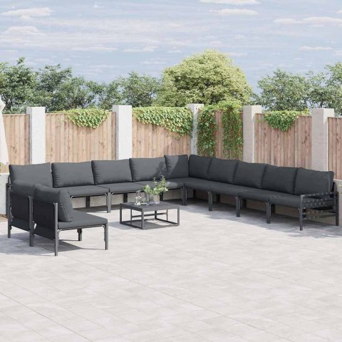 Zestaw Sof na Ogród 11 pcs Antracytowy Stal Lumarko!