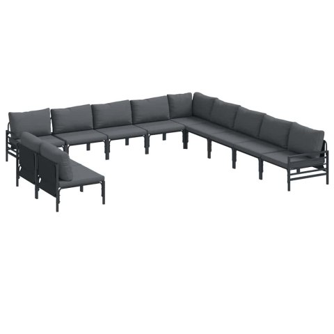 Zestaw Sof na Ogród 11 pcs Antracytowy Stal Lumarko!