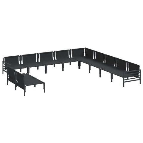 Zestaw Sof na Ogród 11 pcs Antracytowy Stal Lumarko!