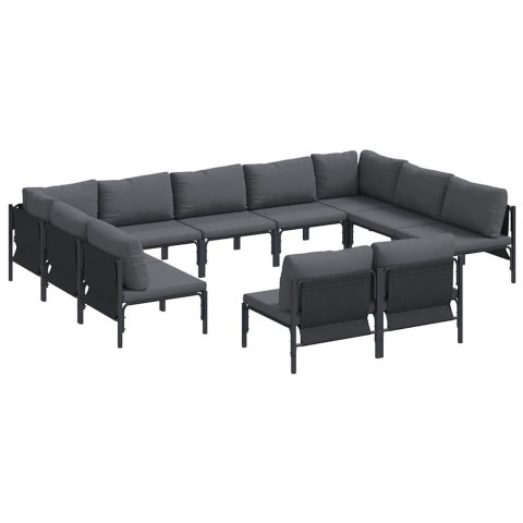 Zestaw Sof na Ogród 11 pcs Antracytowy Stal Lumarko!