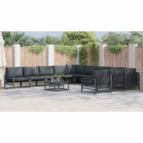 Zestaw Sof na Ogród 11 pcs Antracytowy Stal Lumarko!