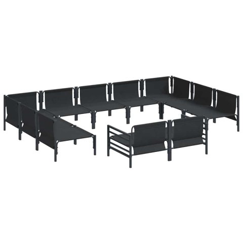 Zestaw Sof na Ogród 11 pcs Antracytowy Stal Lumarko!