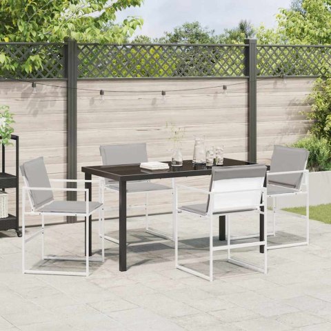 Zestaw do jadalni w ogrodzie 5 pcs Biały 140 x 70 x 73 cm Lumarko!