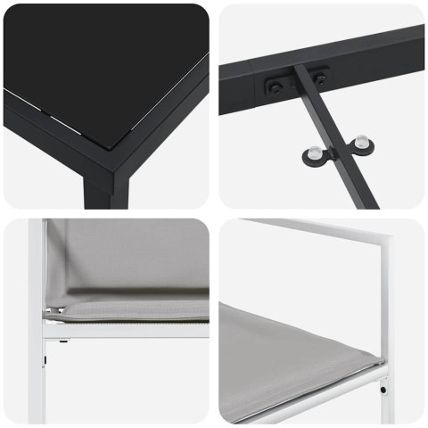 Zestaw do jadalni w ogrodzie 5 pcs Biały 140 x 70 x 73 cm Lumarko!