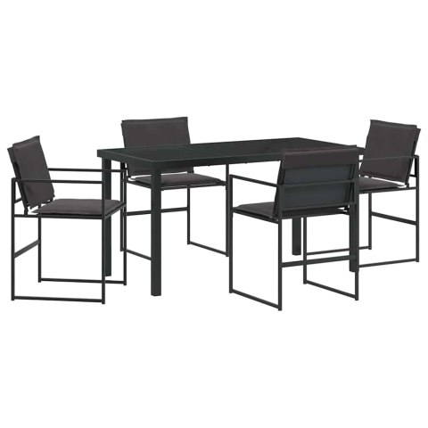 Zestaw do jadalni w ogrodzie 5 pcs Czarny 140 x 70 x 73 cm Lumarko!