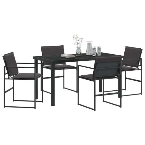 Zestaw do jadalni w ogrodzie 5 pcs Czarny 140 x 70 x 73 cm Lumarko!