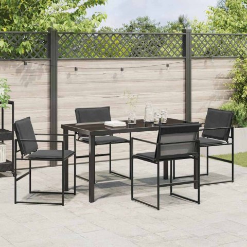 Zestaw do jadalni w ogrodzie 5 pcs Czarny 140 x 70 x 73 cm Lumarko!