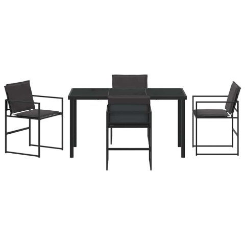 Zestaw do jadalni w ogrodzie 5 pcs Czarny 140 x 70 x 73 cm Lumarko!