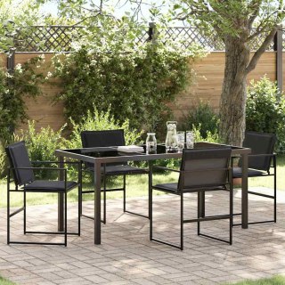 VidaXL Zestaw do jadalni w ogrodzie 5 pcs Czarny 160 x 80 x 73 cm