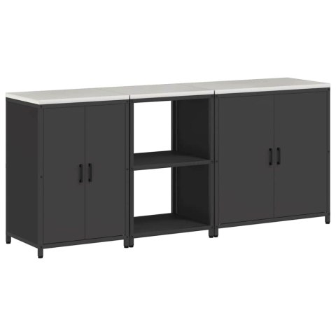 Zestaw do przechowywania w kuchni 3 pcs Czarny 210 x 50 x 92 cm Lumarko!