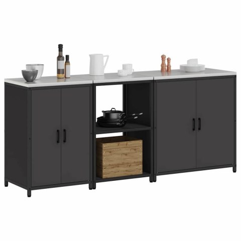 Zestaw do przechowywania w kuchni 3 pcs Czarny 210 x 50 x 92 cm Lumarko!