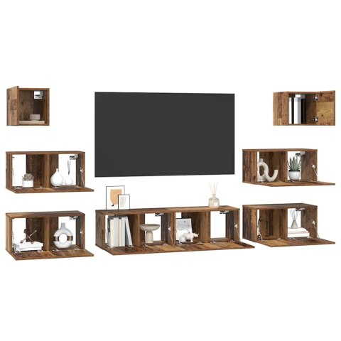 Zestaw szafek RTV 8 pcs Stare drewno 60 x 30 x 30 cm Lumarko!