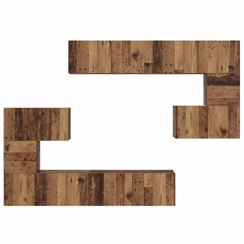 Zestaw szafek RTV 8 pcs Stare drewno 80 x 30 x 30 cm Lumarko!