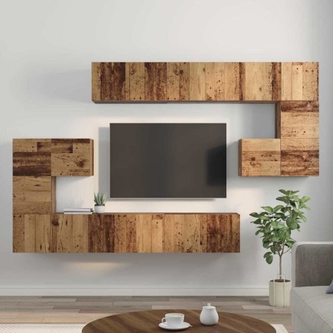 Zestaw szafek RTV 10 pcs Stare drewno 180 x 30 x 90.5 cm Lumarko!