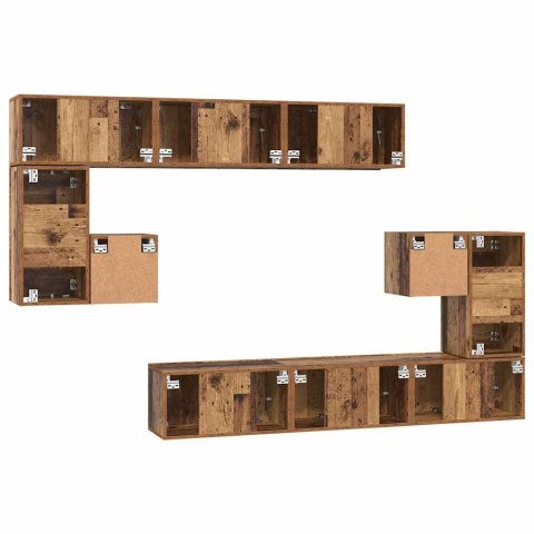 Zestaw szafek RTV 10 pcs Stare drewno 180 x 30 x 90.5 cm Lumarko!