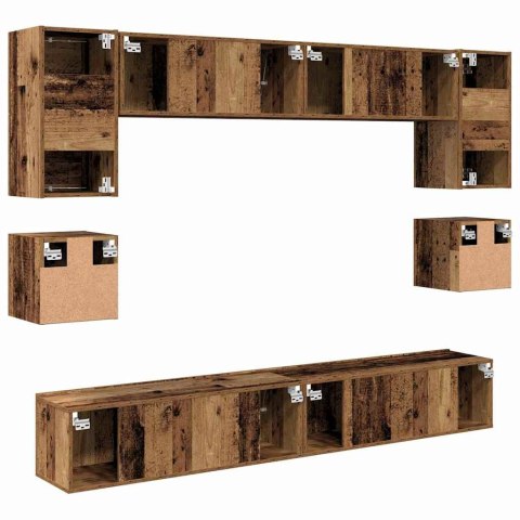 Zestaw szafek RTV 8 pcs Stare drewno 100 x 30 x 30 cm Lumarko!