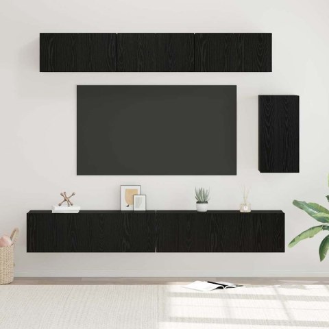 Zestaw szafek RTV 6 pcs Czarny dąb 100 x 30 x 30 cm Lumarko!