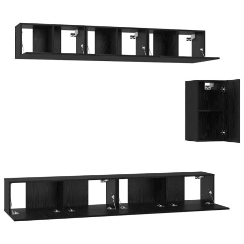 Zestaw szafek RTV 6 pcs Czarny dąb 100 x 30 x 30 cm Lumarko!