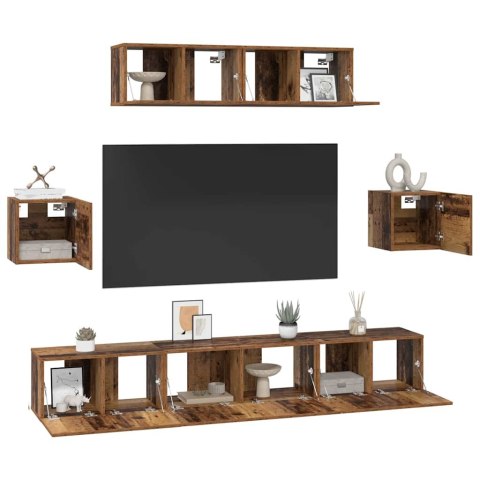 Zestaw szafek RTV 7 pcs Stare drewno 80 x 30 x 30 cm Lumarko!