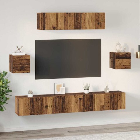 Zestaw szafek RTV 7 pcs Stare drewno 80 x 30 x 30 cm Lumarko!