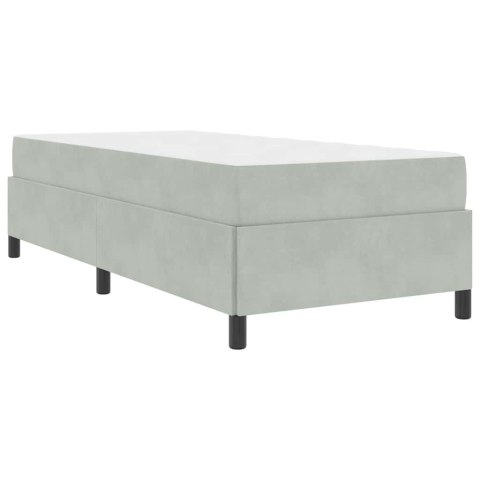VidaXL Ramka łóżka z materacem Jasnoszary 100 x 200 cm tkanina