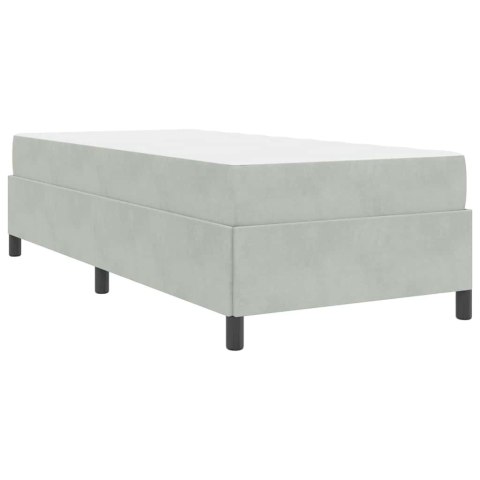 VidaXL Ramka łóżka z materacem Jasnoszary 100 x 200 cm tkanina